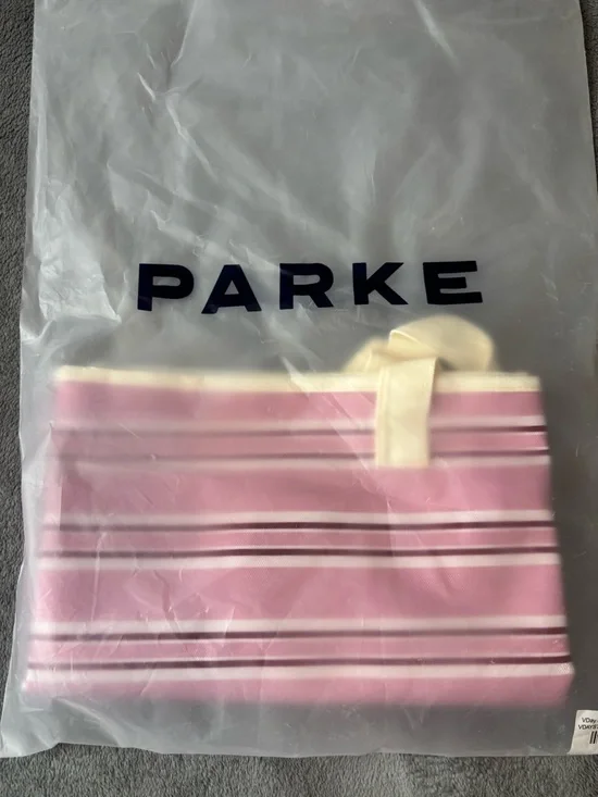 Parke Pink Striped Canvas Tote Bag Valentines Day 2026 - Picture 3 of 7